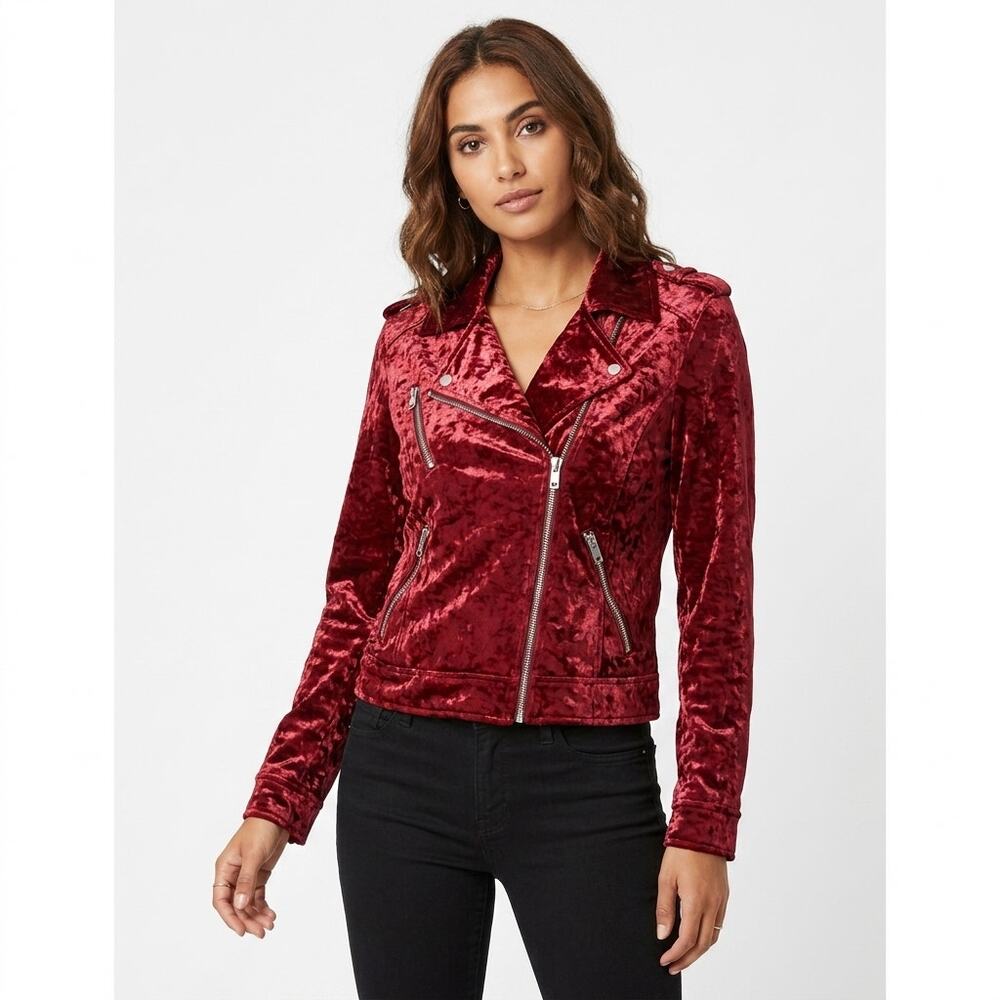 [blanknyc] Red Biker Stretch Jacket Women Size S